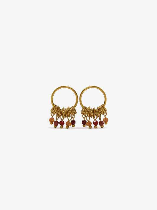 Hoop Earrings With Stone Beads