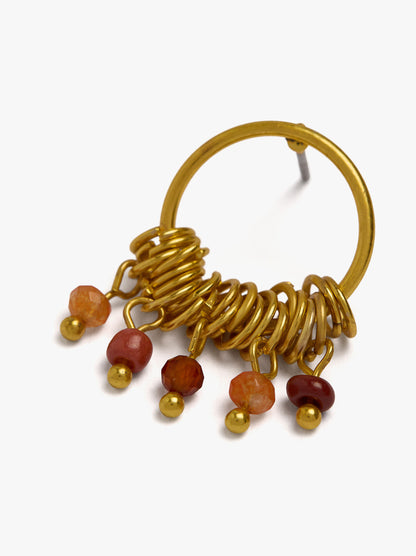 Hoop Earrings With Stone Beads