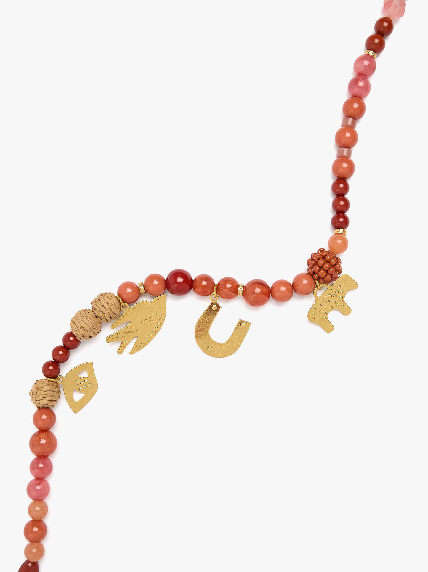 Short Necklace Of Beads With Charms