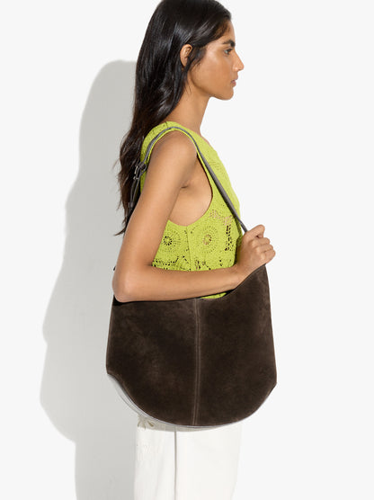 Leather Shoulder Bag With Removable Pouch