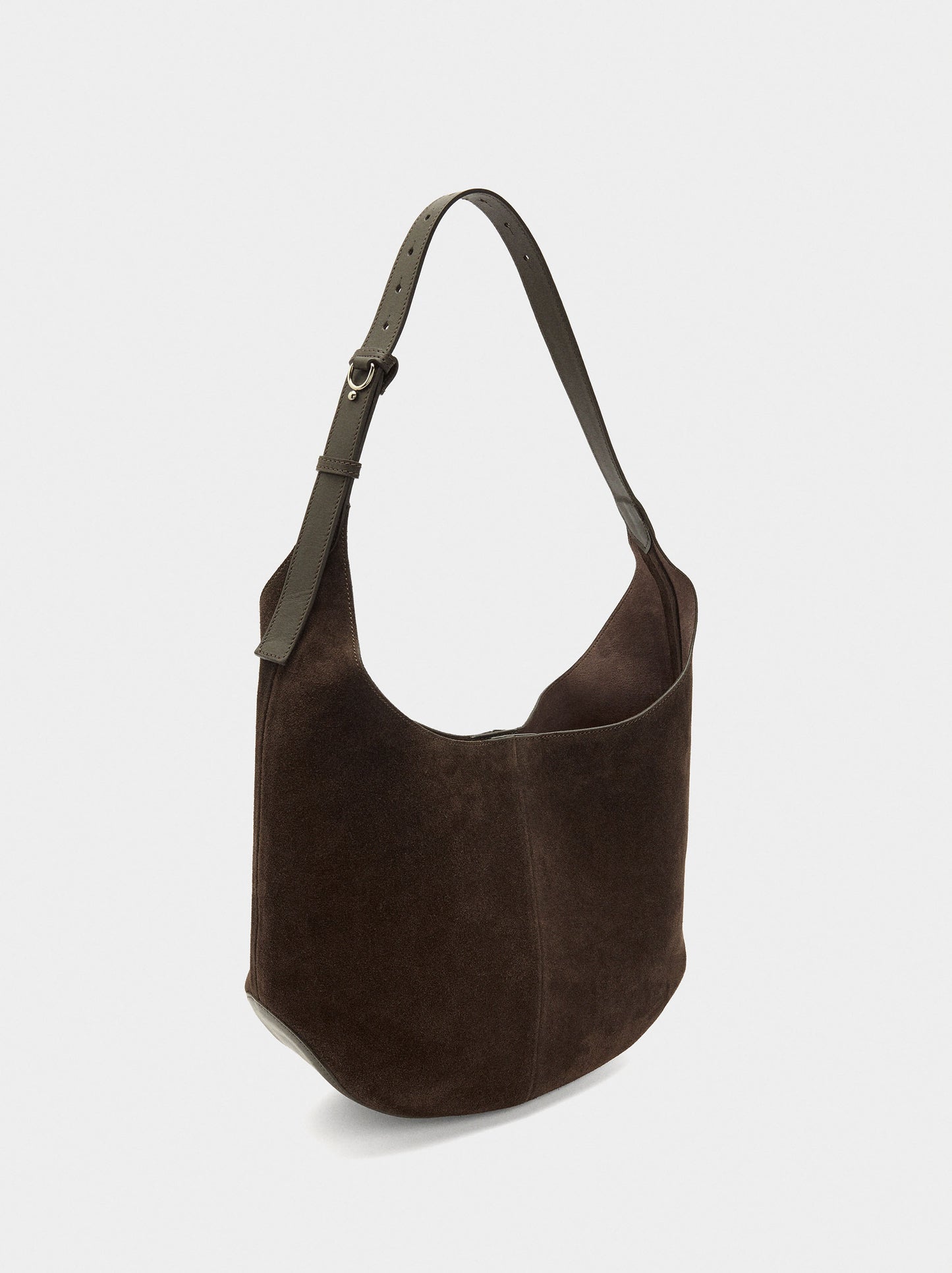 Leather Shoulder Bag With Removable Pouch