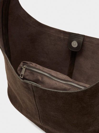 Leather Shoulder Bag With Removable Pouch