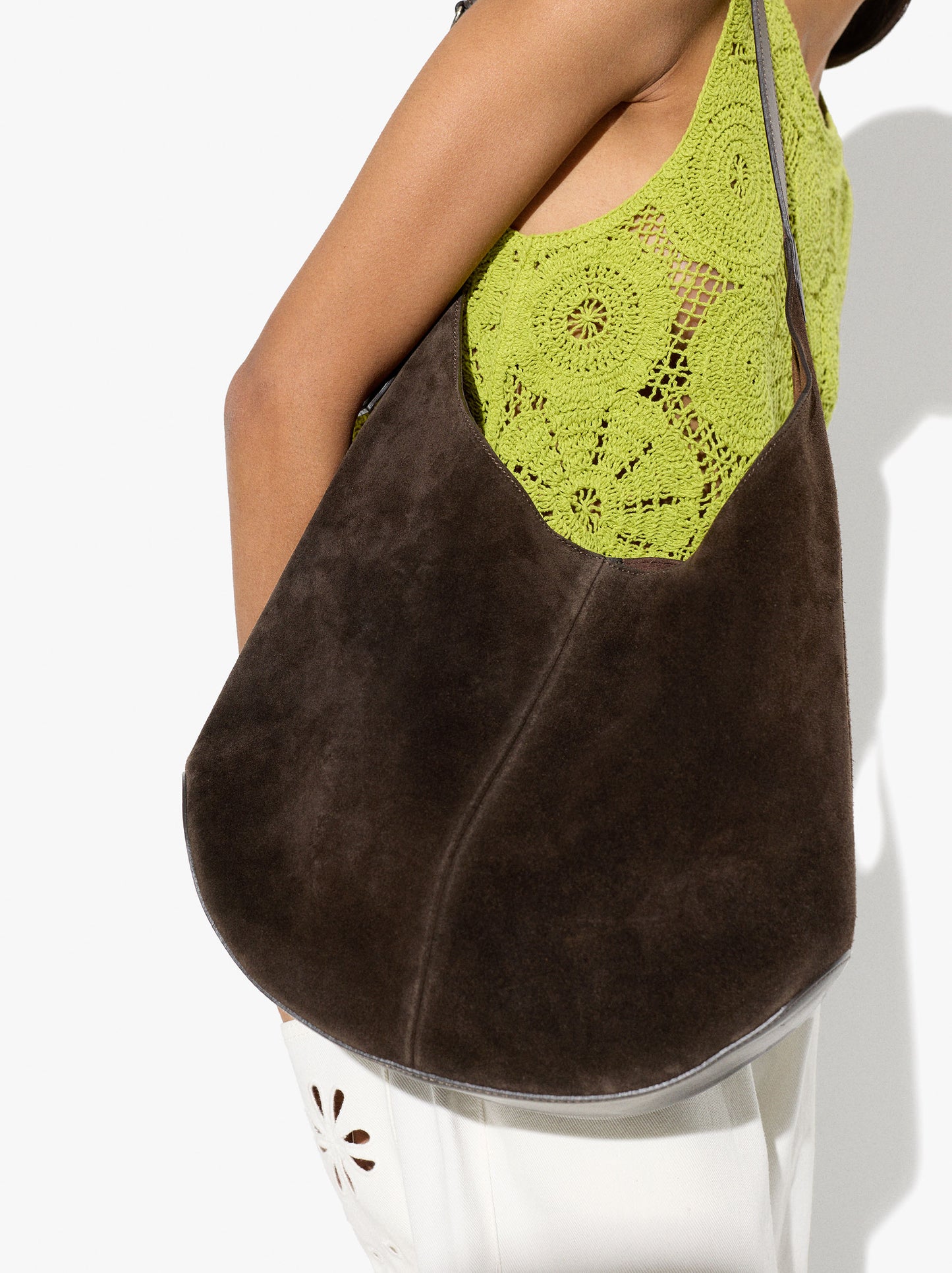 Leather Shoulder Bag With Removable Pouch