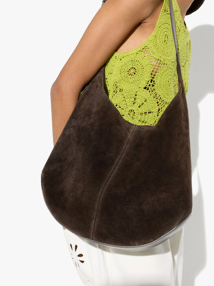 Leather Shoulder Bag With Removable Pouch