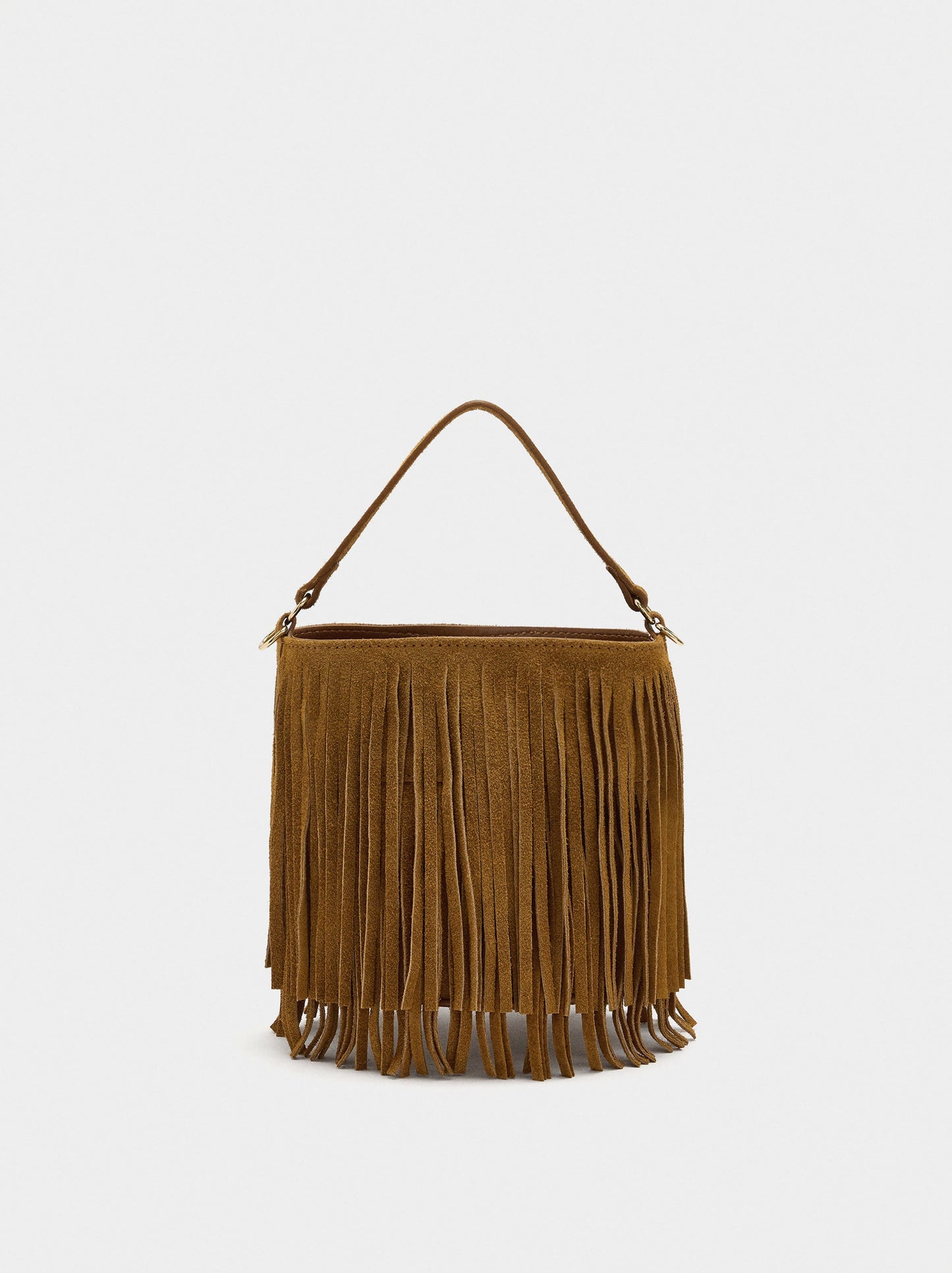 Leather Shoulder Bag With Fringes