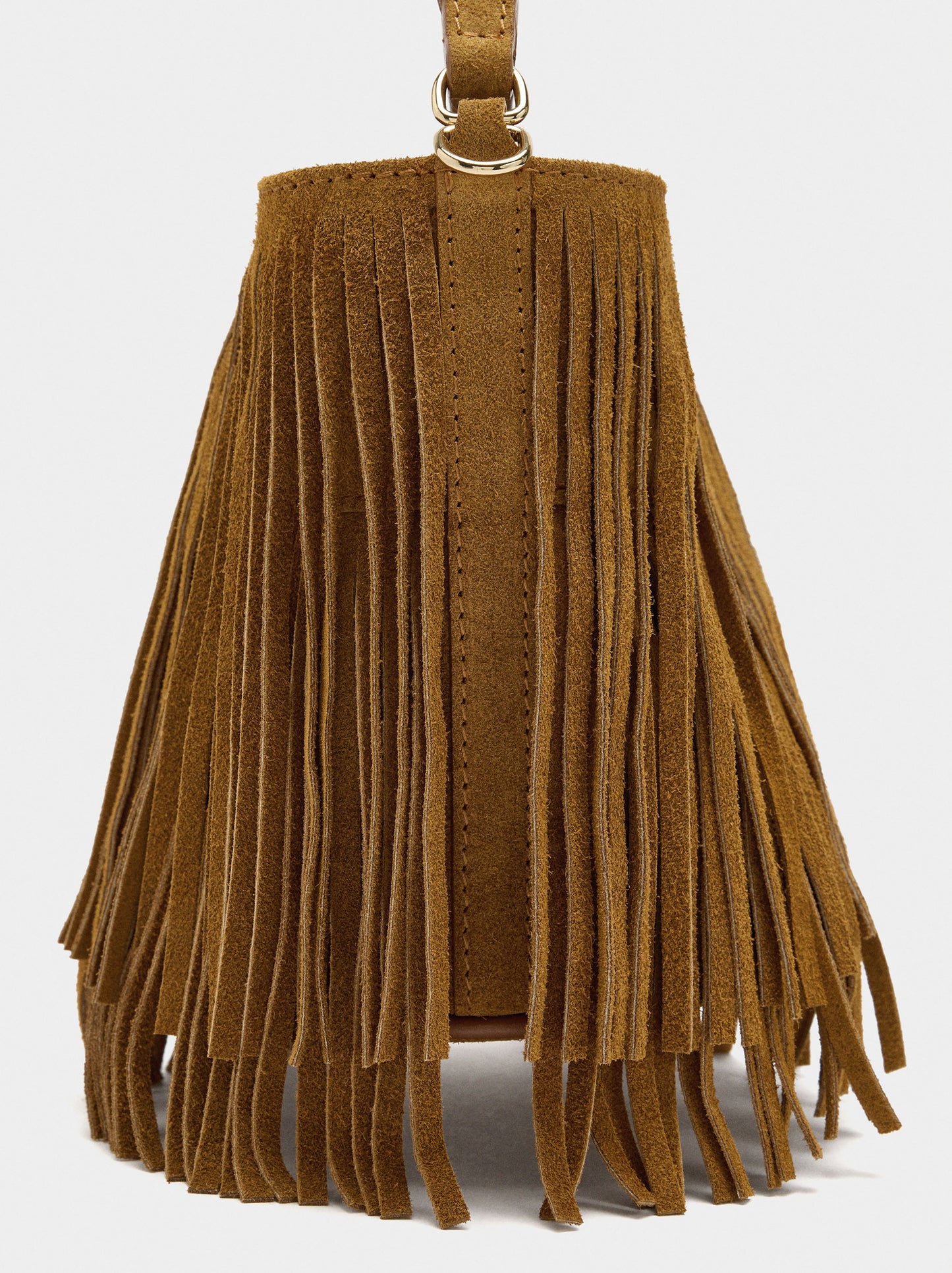 Leather Shoulder Bag With Fringes