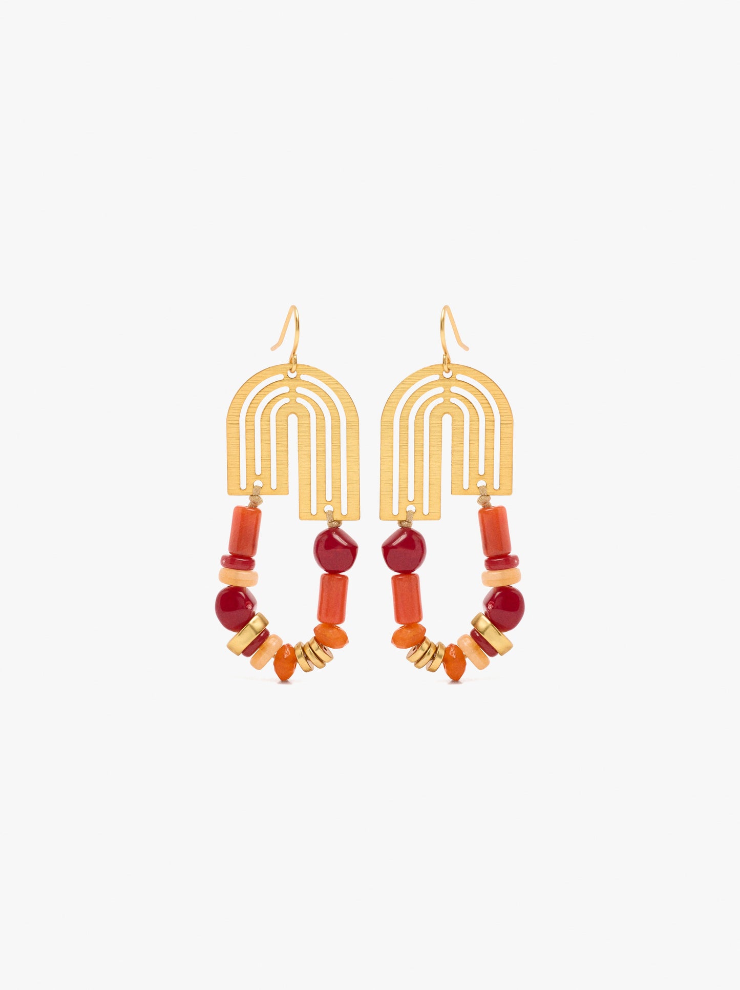 Long Arch Earrings With Stones