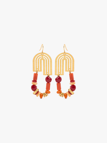 Long Arch Earrings With Stones