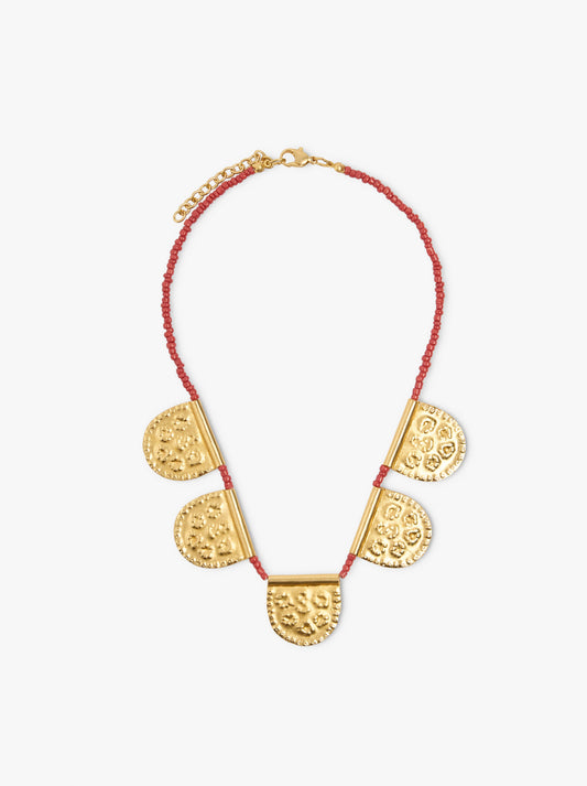 Necklace With Beads And Semicircles