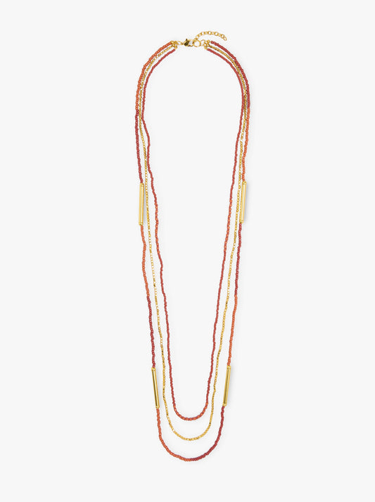 Long Multi-Collar With Beads