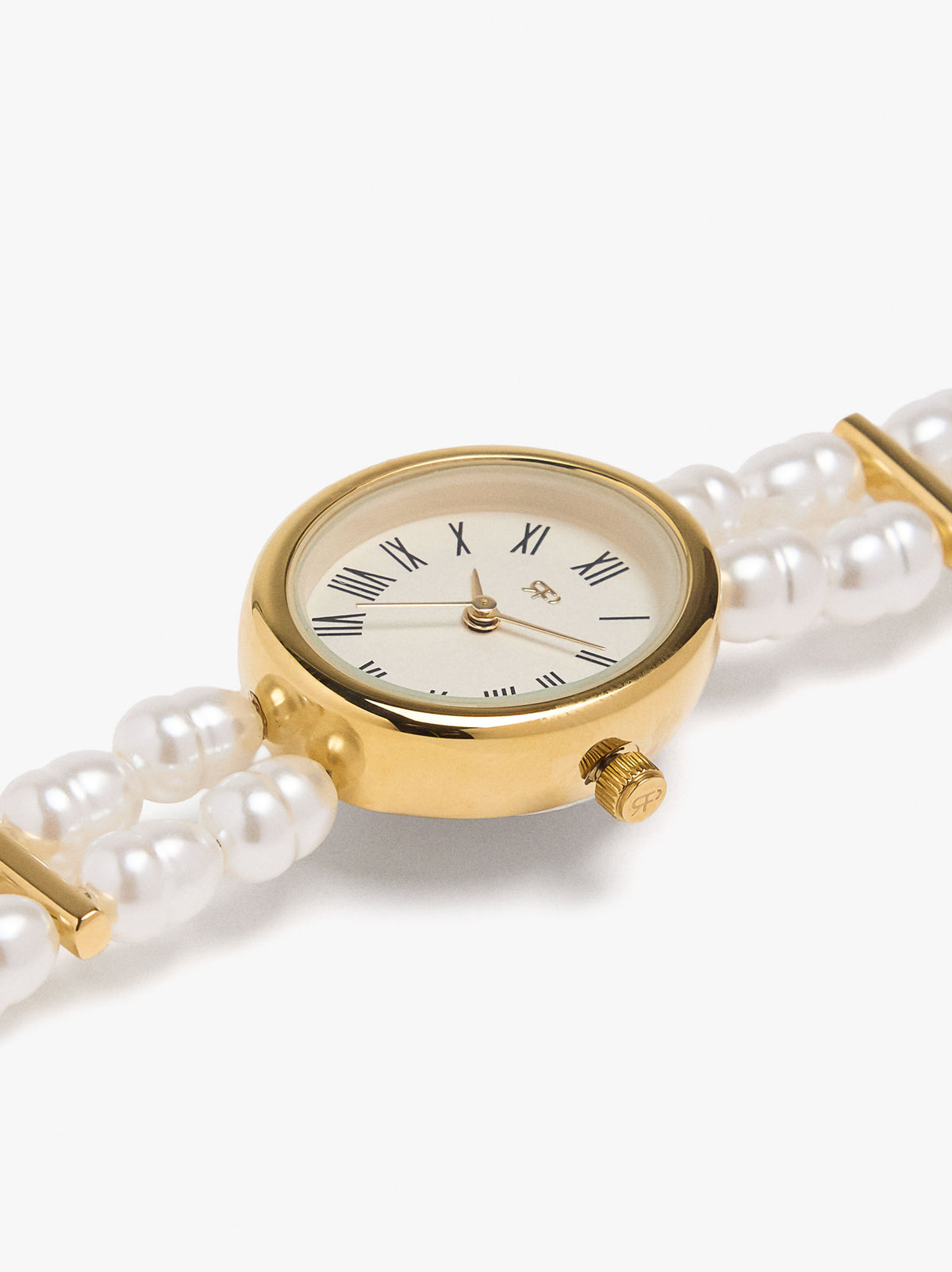 Watch With Multi-Strap Pearl Bracelet