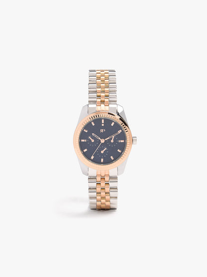 Bicolor Watch With Stainless Steel Bracelet