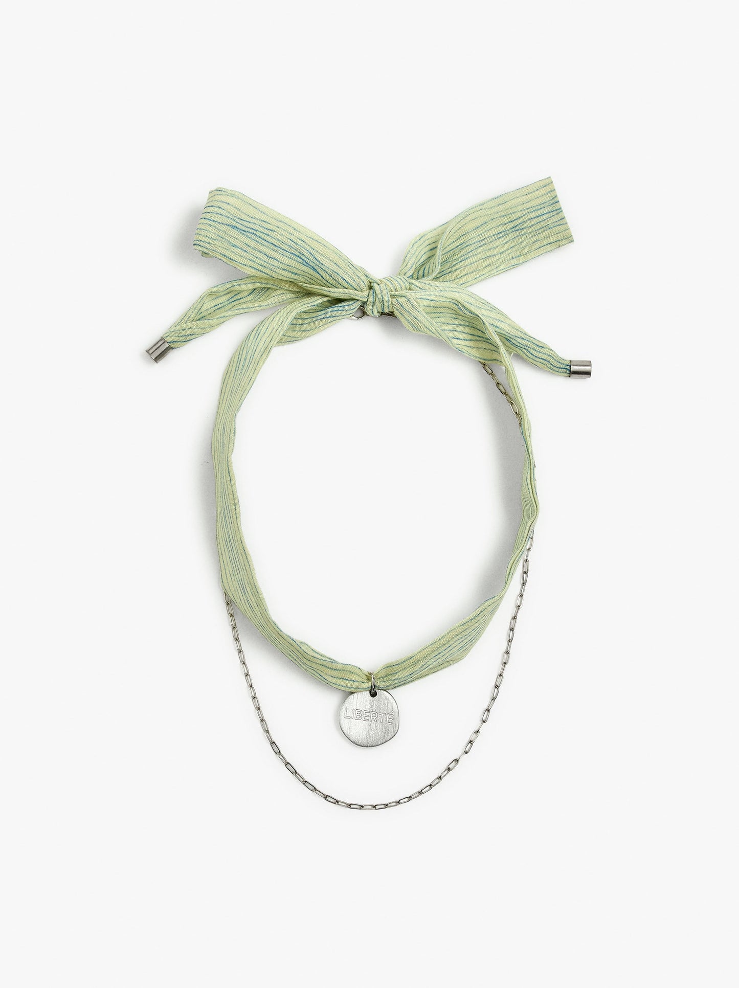 Necklace In Fabric With Medal Charm