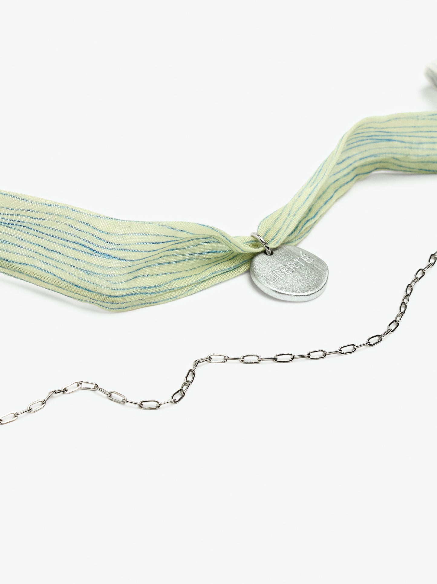 Necklace In Fabric With Medal Charm