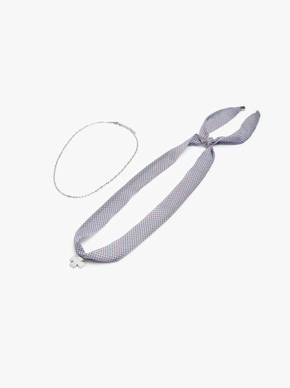 Necklace In Fabric With Clover Charm