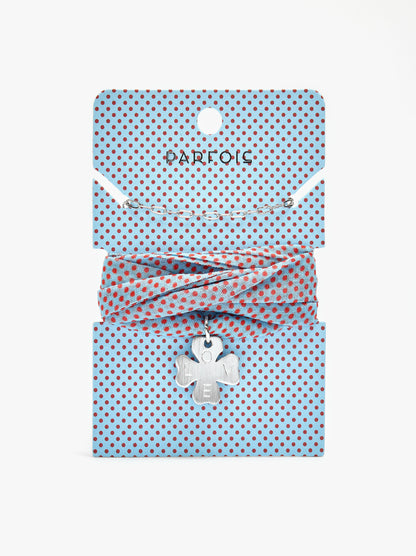 Necklace In Fabric With Clover Charm
