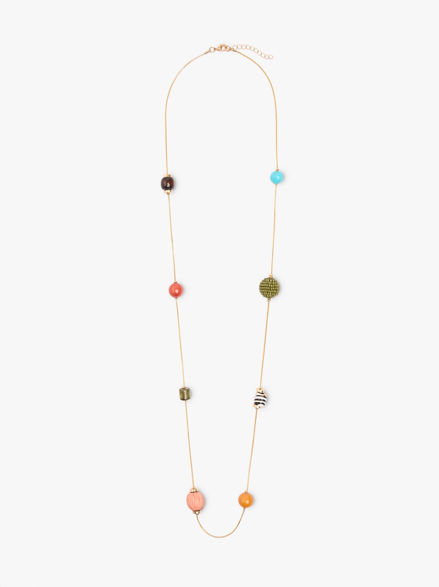 Long Necklace With Stone Beads