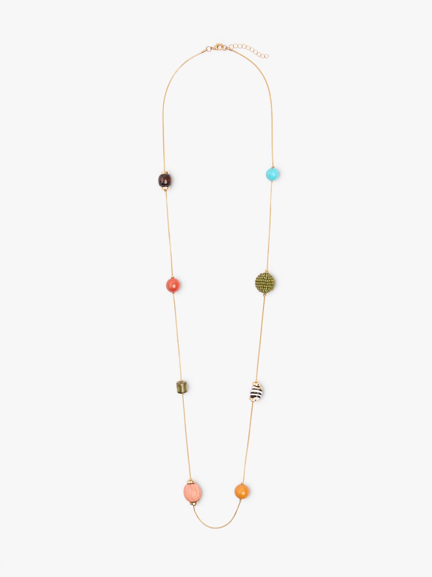 Long Necklace With Stone Beads