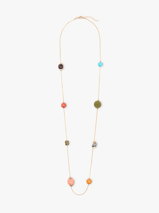 Long Necklace With Stone Beads
