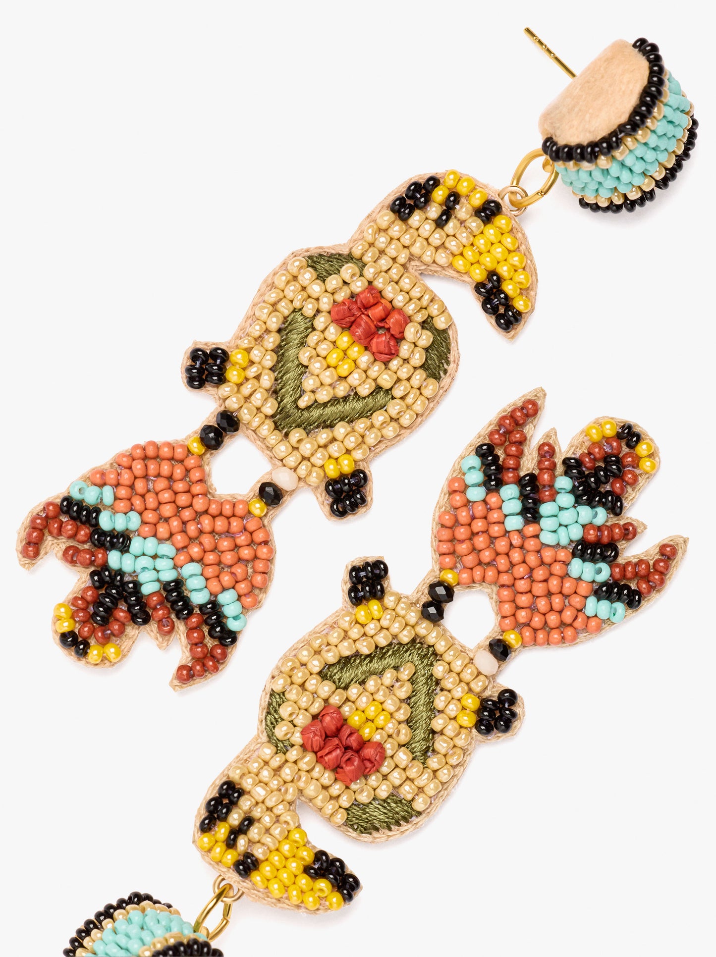 Long Earrings With Bird Beads