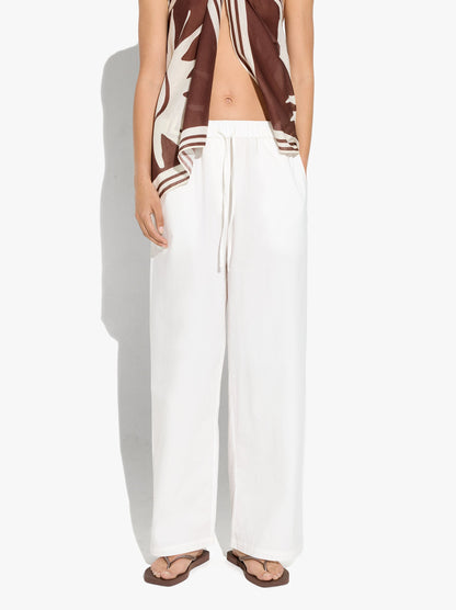 Straight Trousers With 100% Cotton