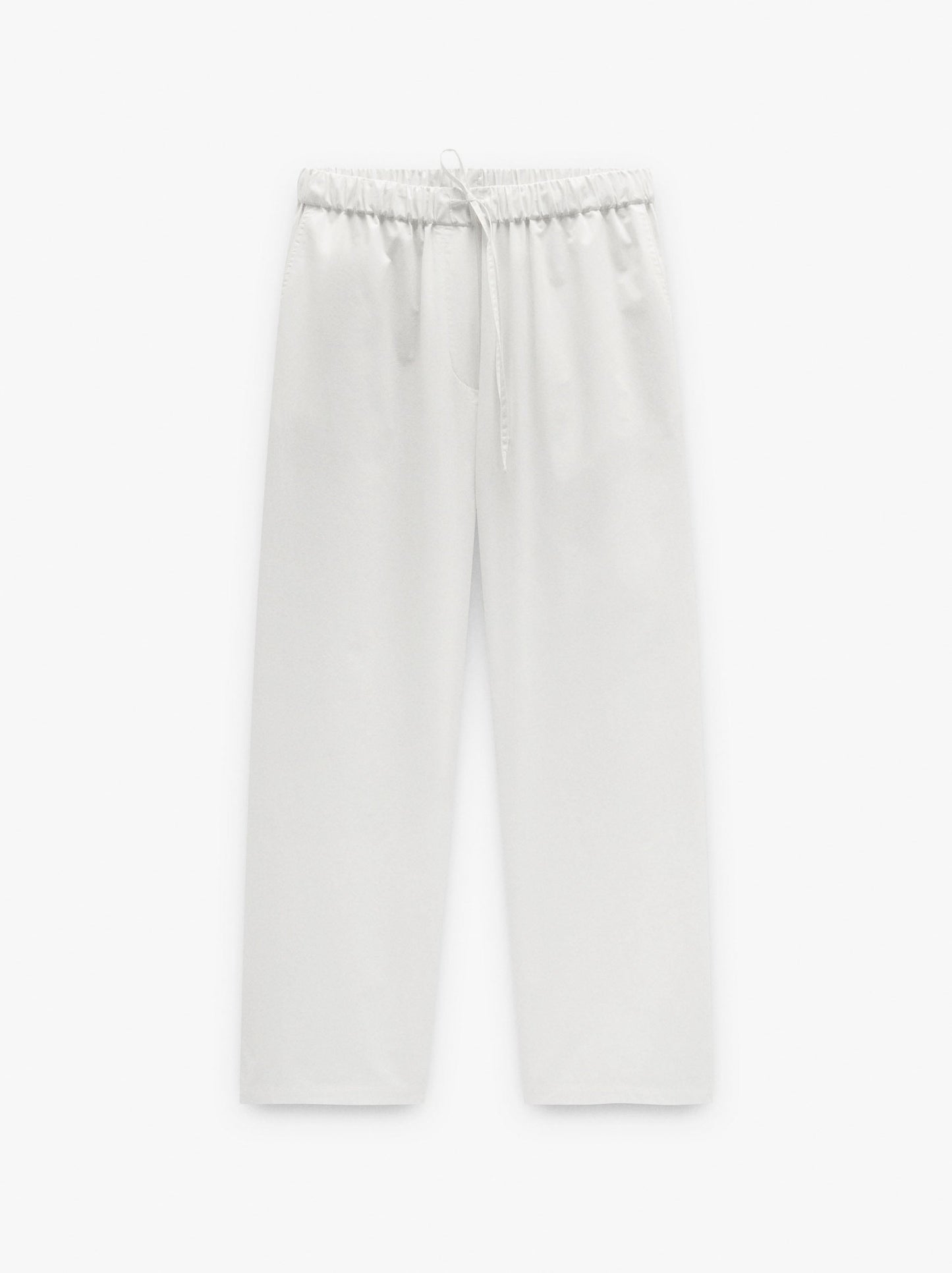 Straight Trousers With 100% Cotton