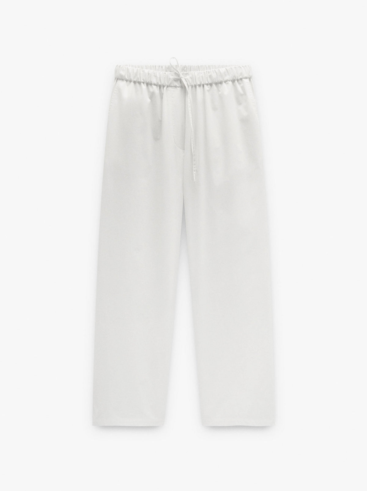 Straight Trousers With 100% Cotton