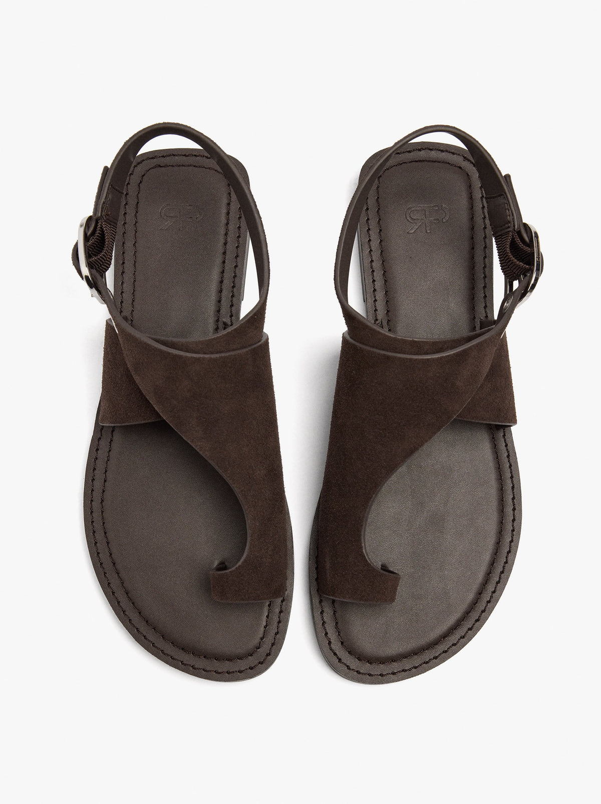 Leather Flat Sandals With Crossed Strap