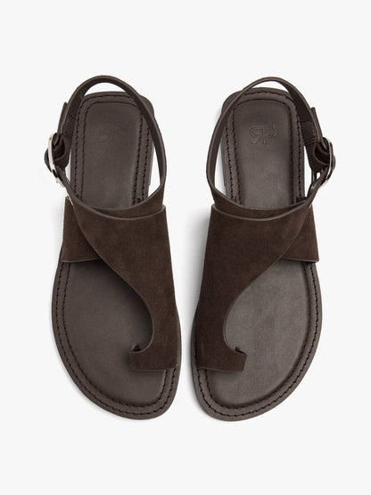 Leather Flat Sandals With Crossed Strap