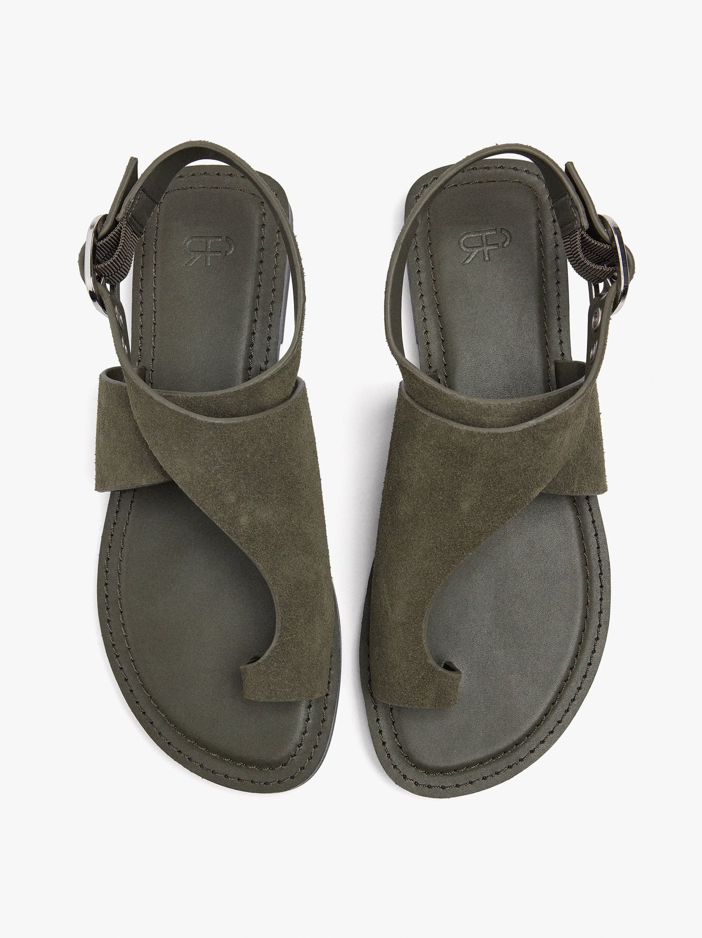 Leather Flat Sandals With Crossed Strap
