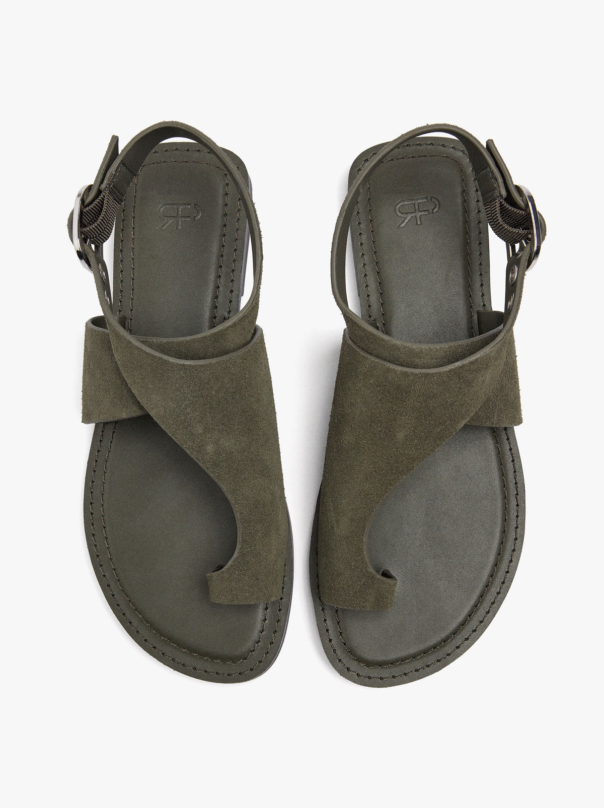 Leather Flat Sandals With Crossed Strap