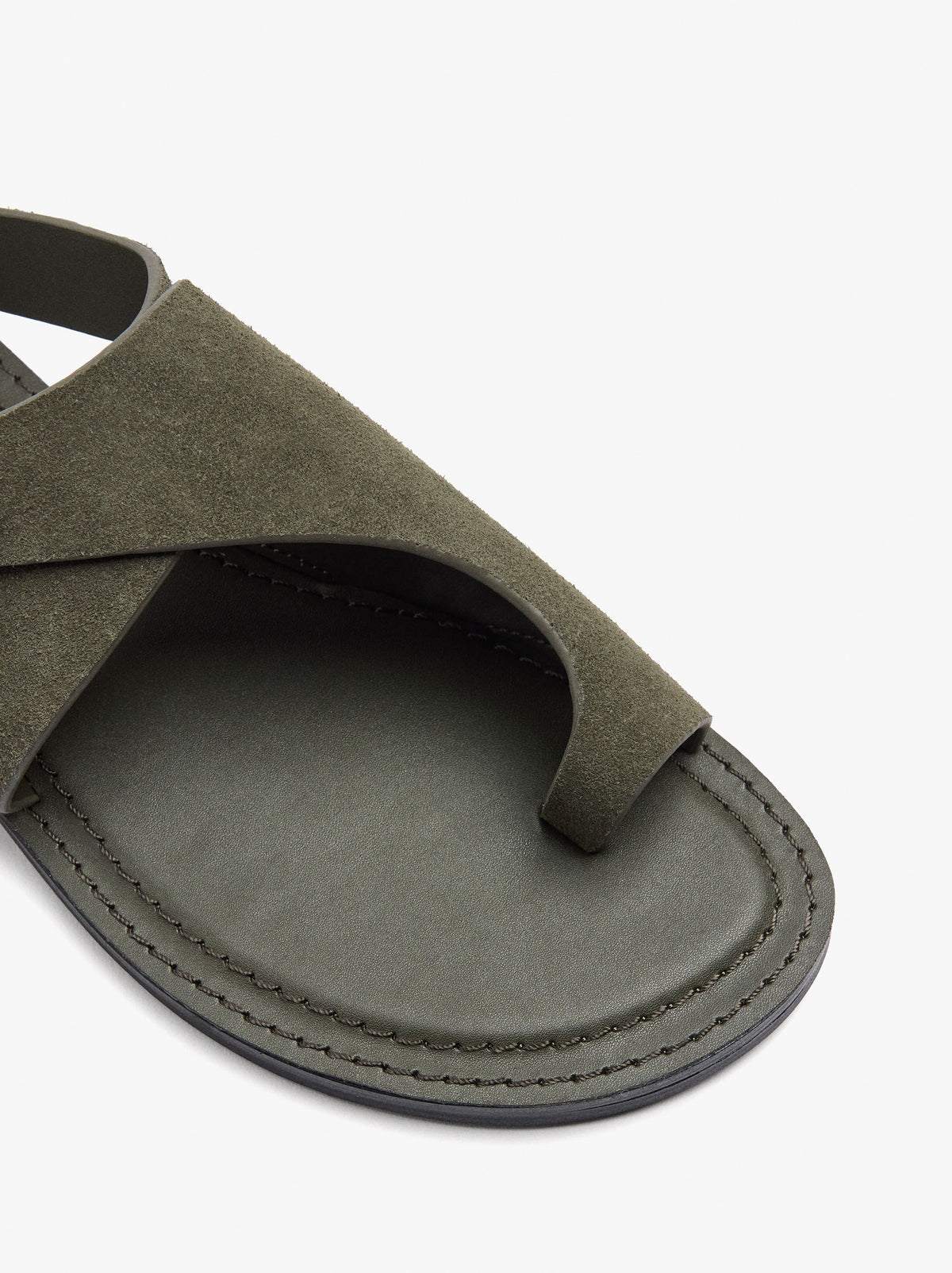 Leather Flat Sandals With Crossed Strap