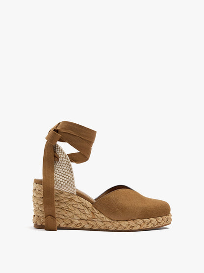 Leather Wedges With Ankle Straps