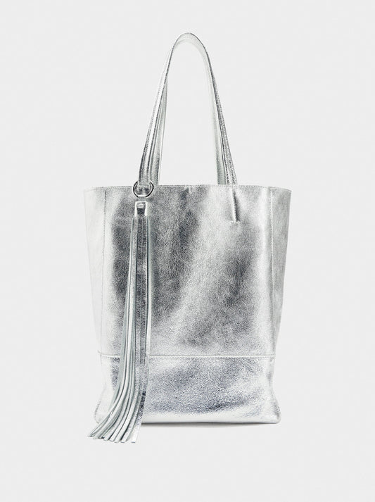 Metallic Leather Shoulder Bag