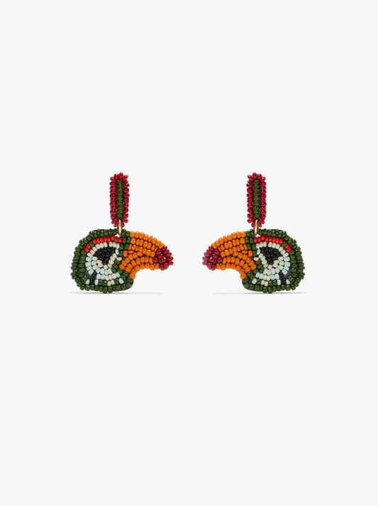 Earrings Birds Of Beads