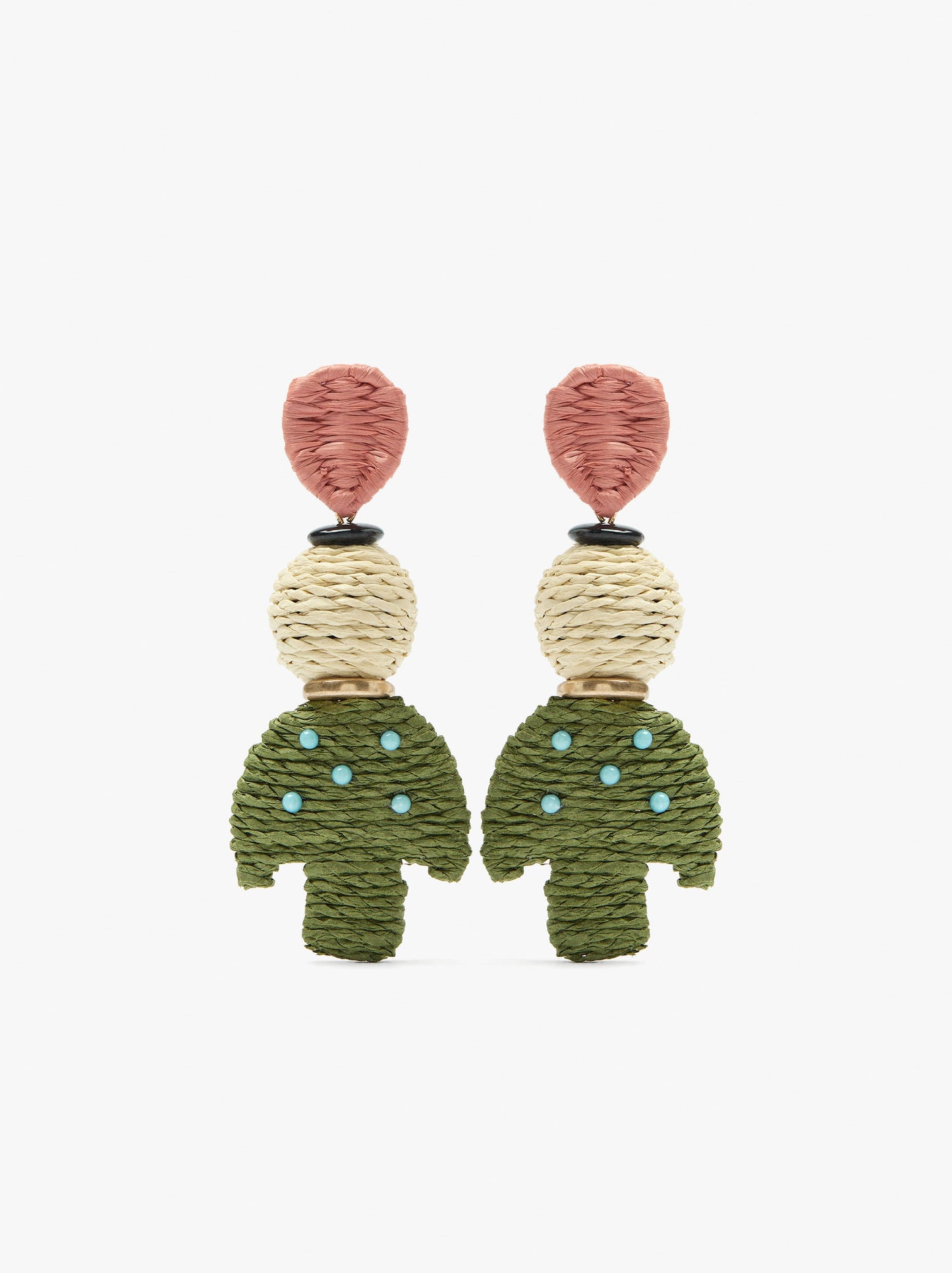 Maxi Earrings And Raffia And Resin