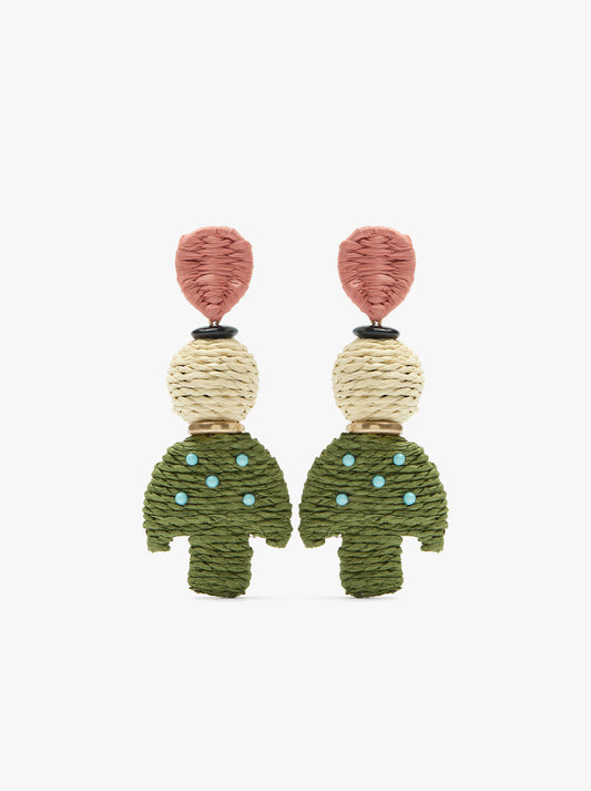 Maxi Earrings And Raffia And Resin
