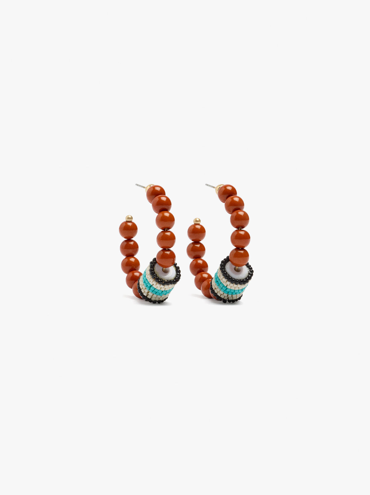 Open Hoop Earrings With Beads And Beads