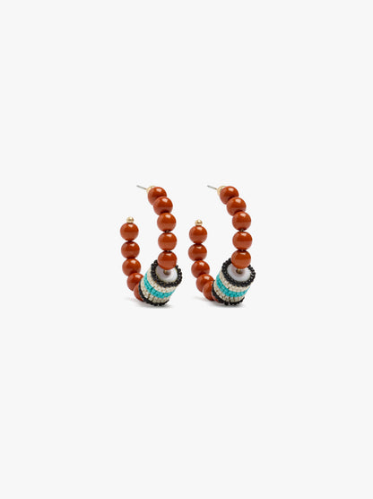 Open Hoop Earrings With Beads And Beads