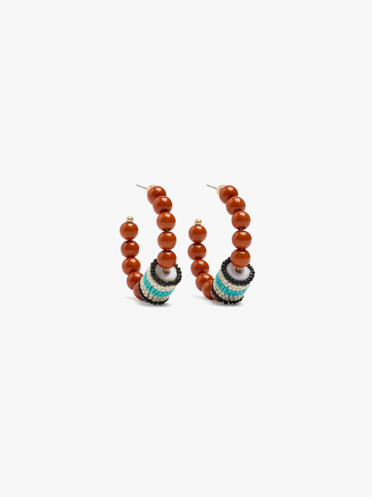 Open Hoop Earrings With Beads And Beads