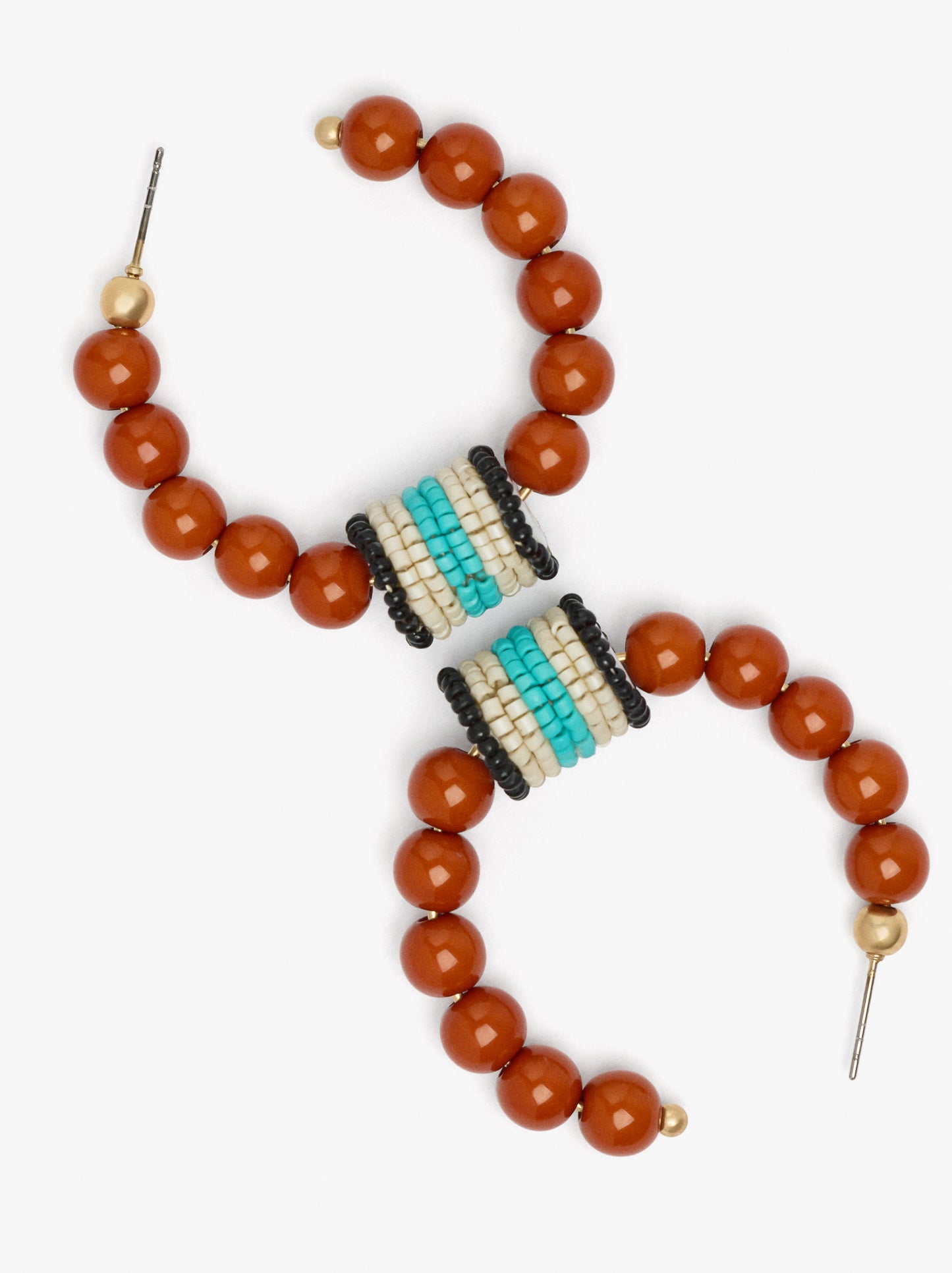 Open Hoop Earrings With Beads And Beads