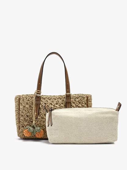 Tote Bag Paper Straw With Pendant