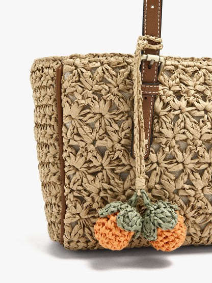 Tote Bag Paper Straw With Pendant