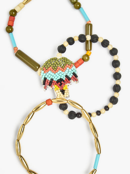 Set Of Bracelets With Beads And Beads