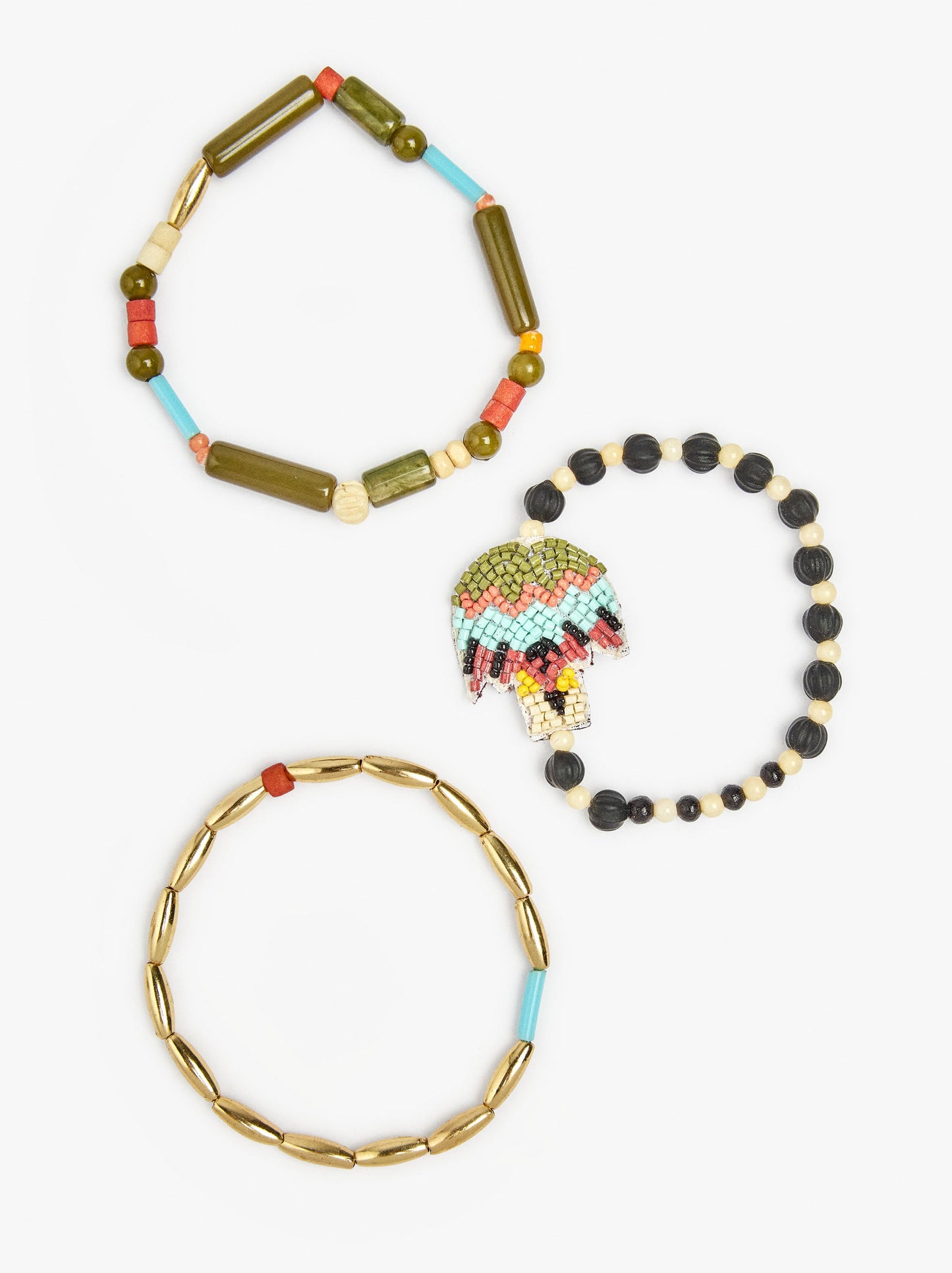 Set Of Bracelets With Beads And Beads