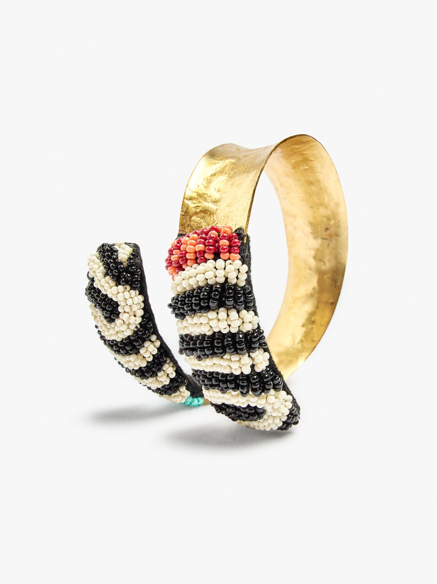 Rigid Crossed Bracelet With Beads