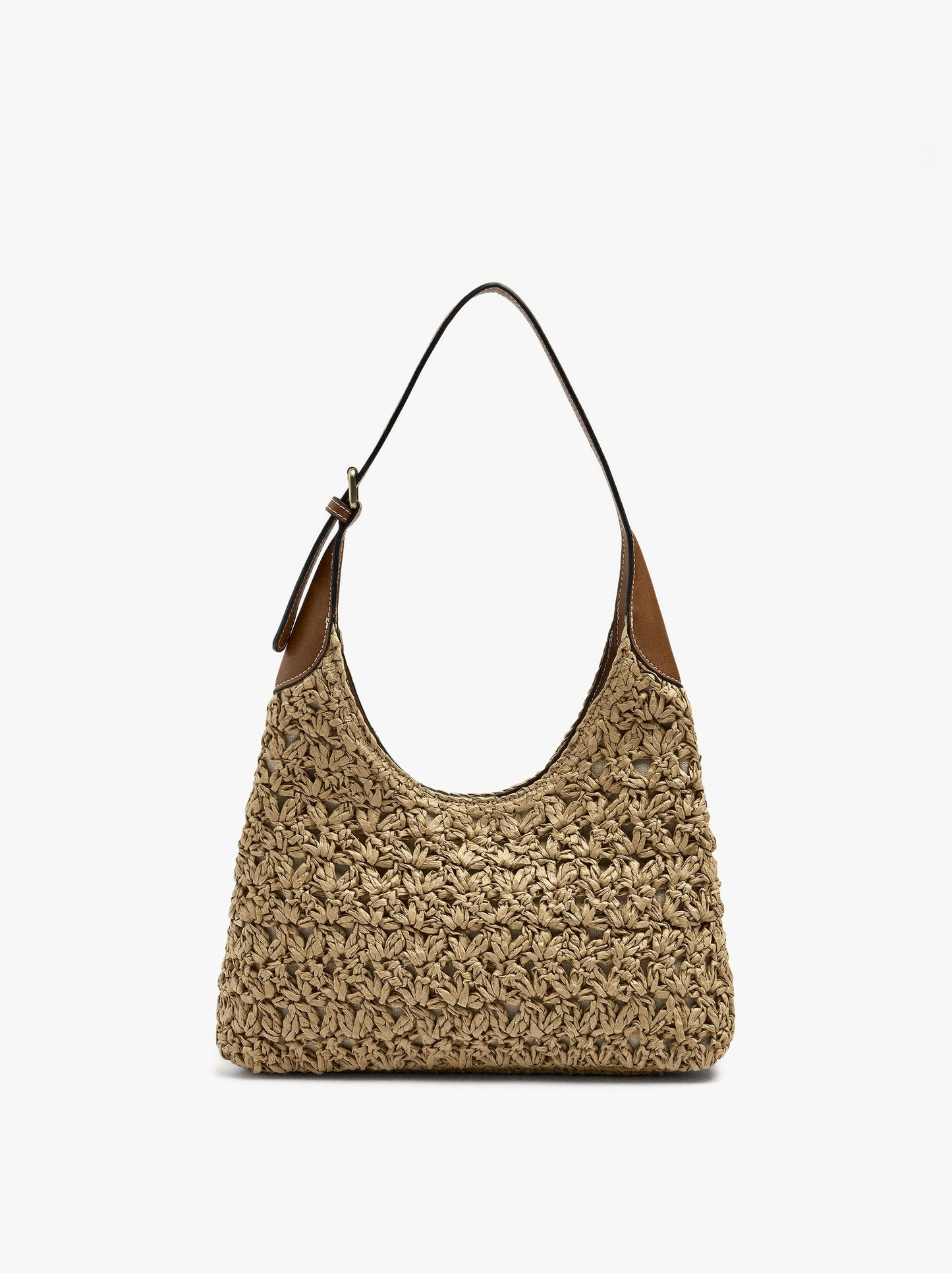 Shoulder Bag With Paper Straw Effect
