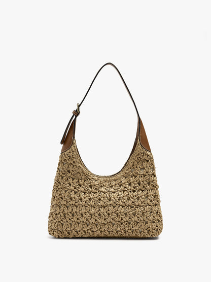 Shoulder Bag With Paper Straw Effect