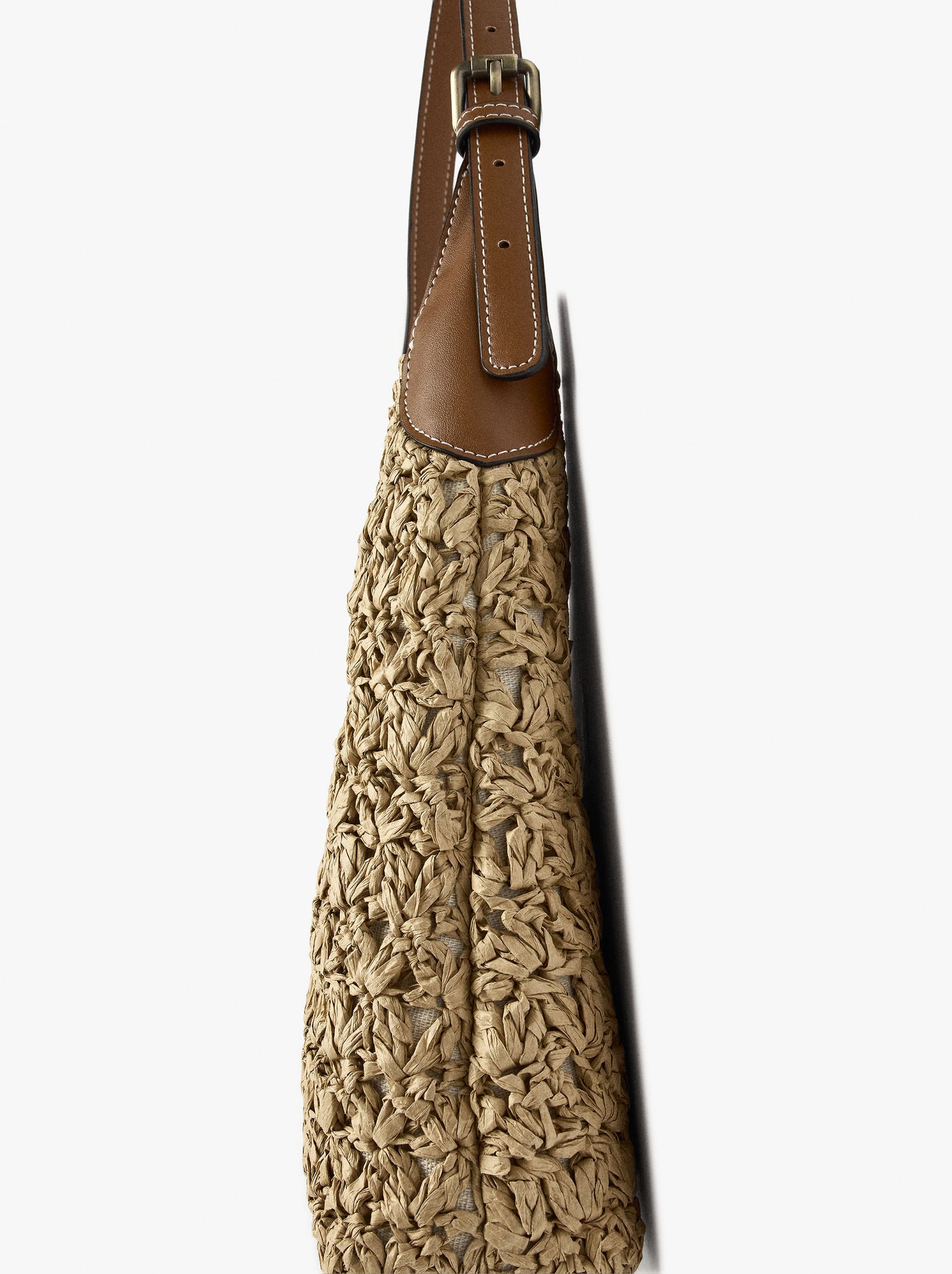 Shoulder Bag With Paper Straw Effect