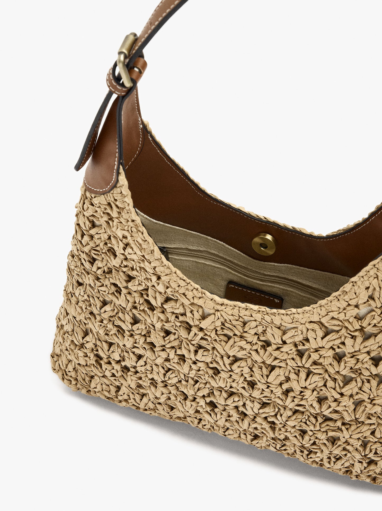 Shoulder Bag With Paper Straw Effect